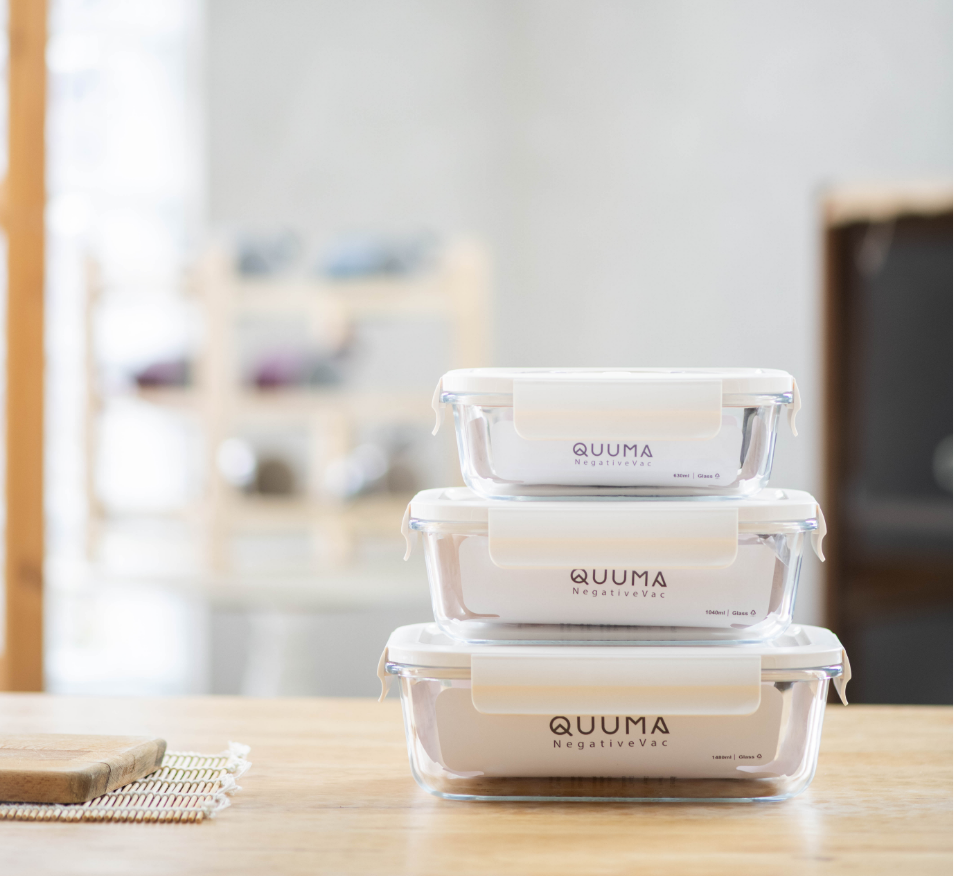 Quuma NegativeVAC Vacuum Glass Container Food Storage Lunch Box