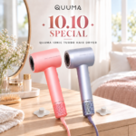 10.10 SALES QUUMA Ionic Turbo Hair Dryer High Speed Brushless Motor