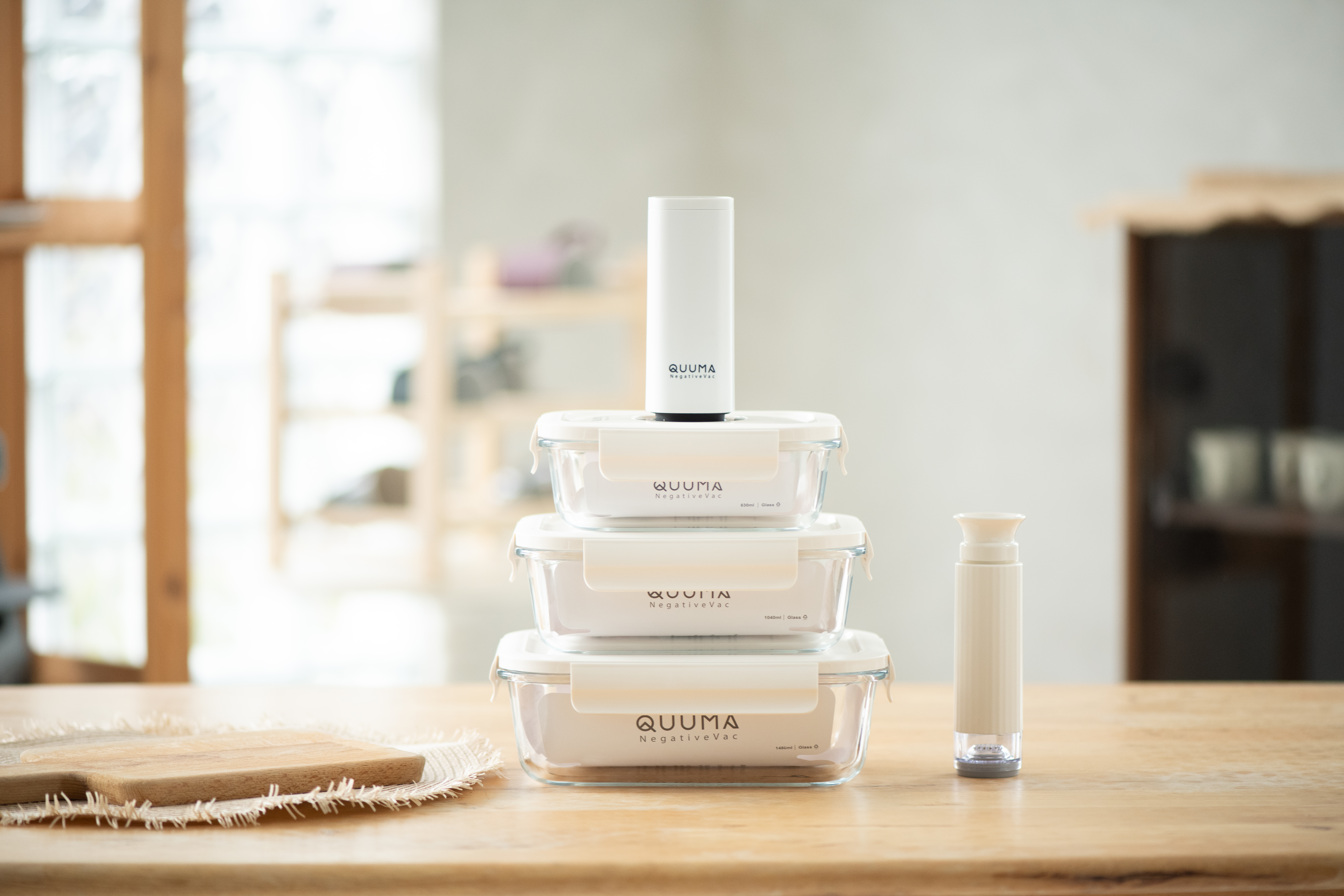 Quuma NegativeVAC Vacuum Glass Container Food Storage Lunch Box