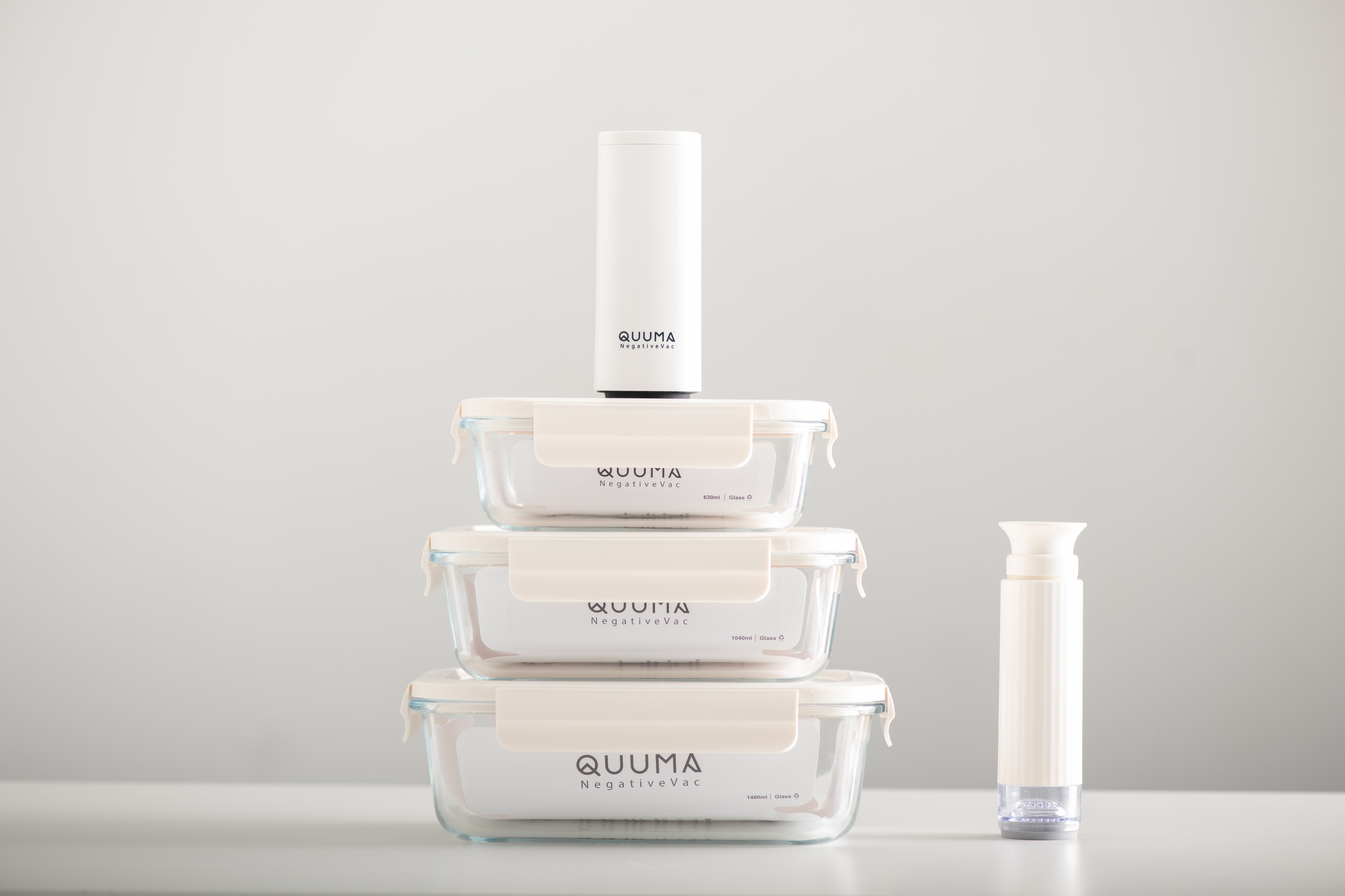 Quuma NegativeVAC Vacuum Glass Container Food Storage Lunch Box