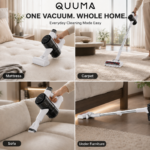 10.10 SALES QUUMA Cordless Vacuum Cleaner｜38kPa Powerful Suction｜500W｜Anti-Tangle Brush