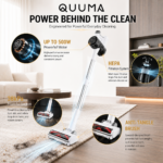 10.10 SALES QUUMA Cordless Vacuum Cleaner｜38kPa Powerful Suction｜500W｜Anti-Tangle Brush